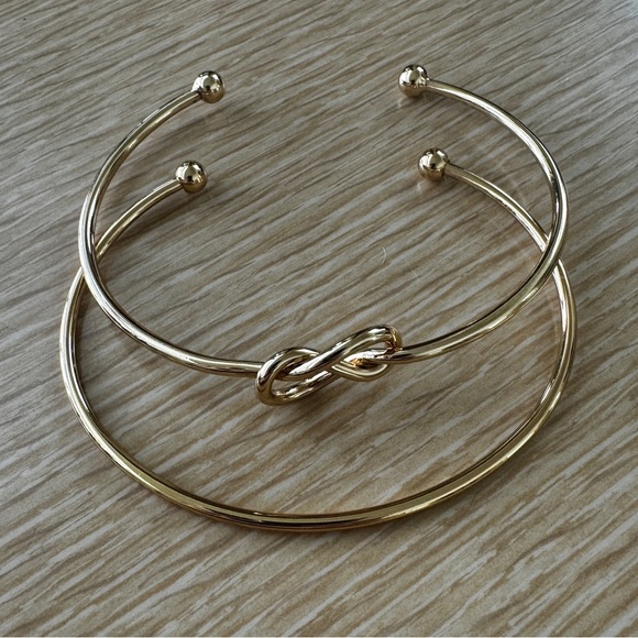 Gold metal bangle cuffs - Picture 4 of 4